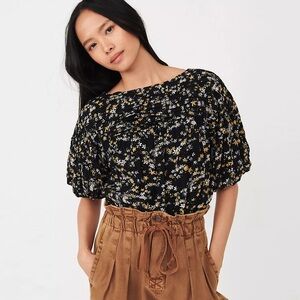 Free People - Dessa Floral Bodysuit - Black